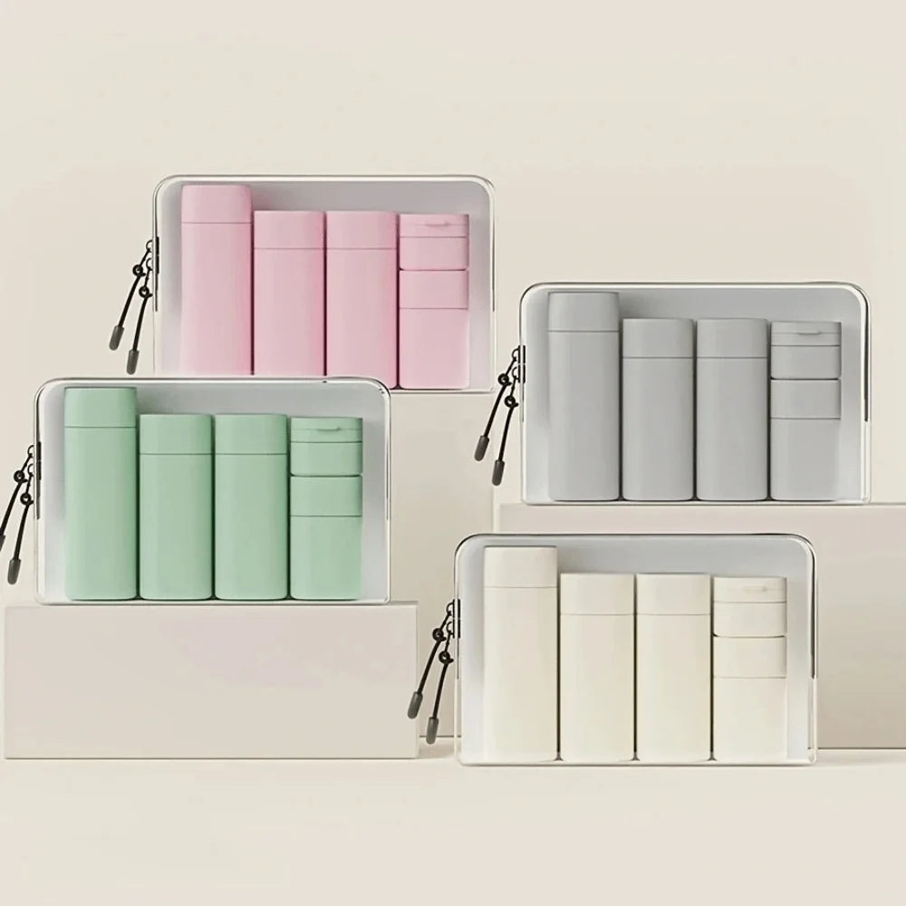 TRAVELKIT Set Flaconi Viaggio 5 pz (1 kit) – Anti-Perdita