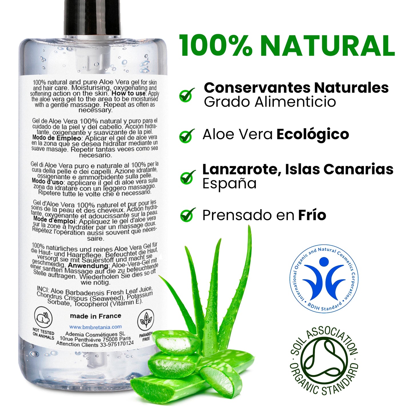 Gel Aloe Vera 100% Naturale – Viso, Corpo & Capelli | Idratazione Fresh After-Sun | Lido Nova