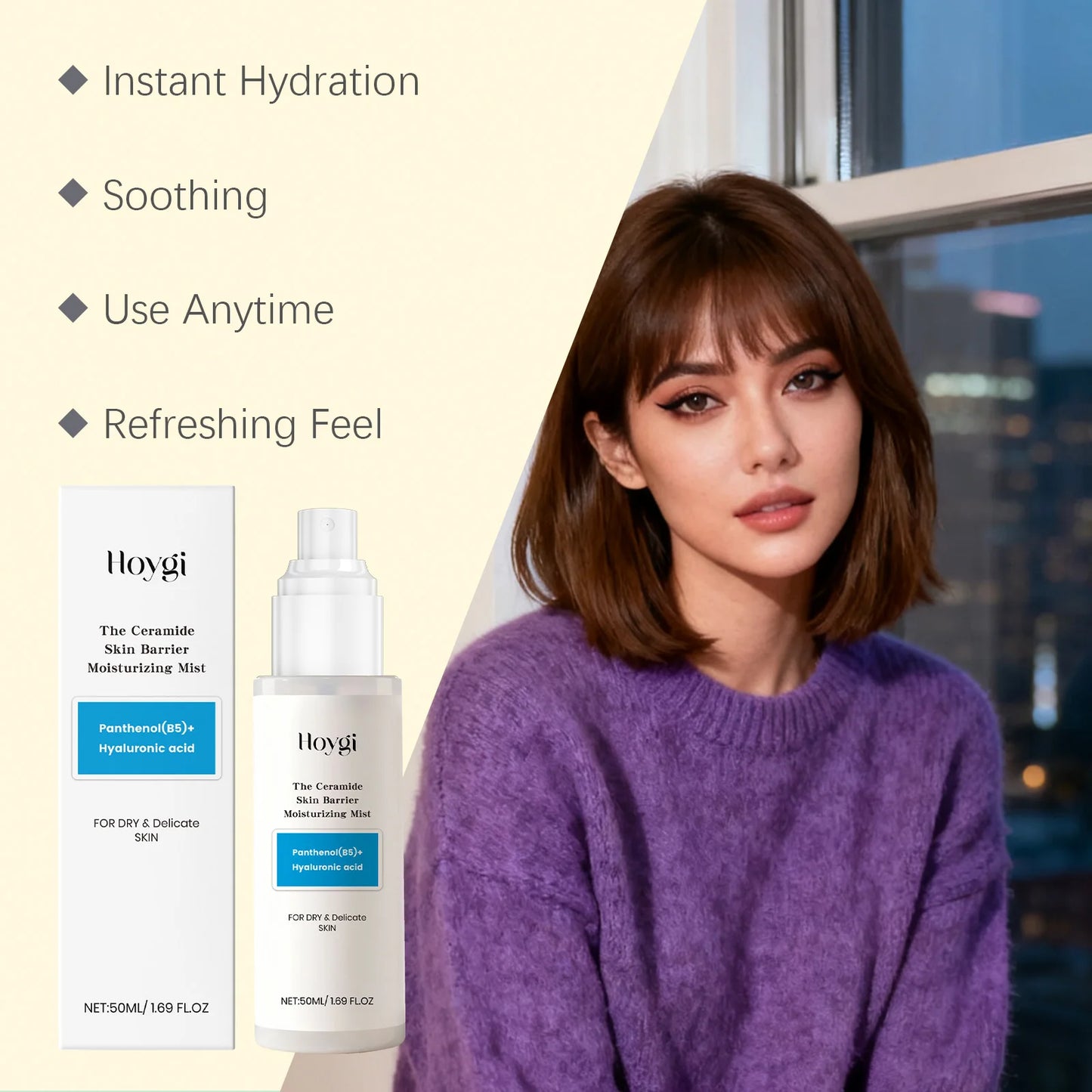 Face Mist Acido Ialuronico + Ceramidi 50ml – Barriera & Fresh Travel (Pelle Secca) | Lido Nova