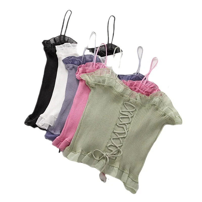 Tank Top Donna 2026 in Chiffon con Schiena Incrociata Plus Size Casual Chic - Lido nova 