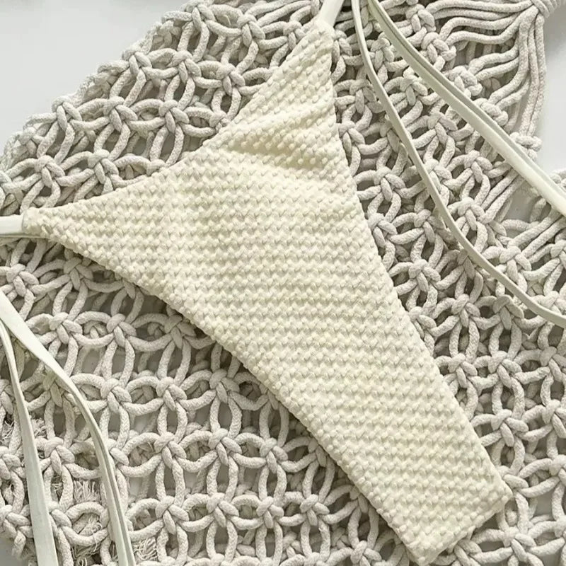 Bikini Donna 2026 Tinta Unita con Lacci Sexy Stile Europeo a Due Pezzi - Lido nova 