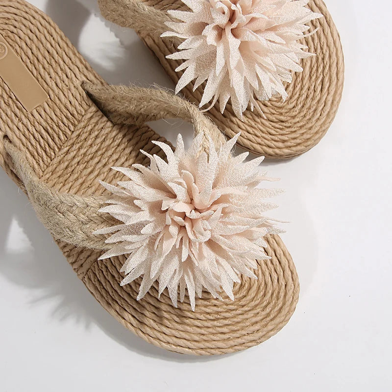 Flip Flops Boho con Fiori – Flat Antiscivolo Donna Estate 2026