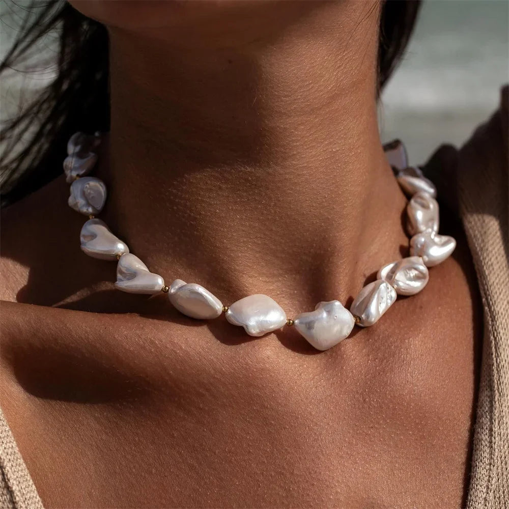 Collana Vintage Geometrica con Perle & Conchiglia Barocca – Donna Estate 2026