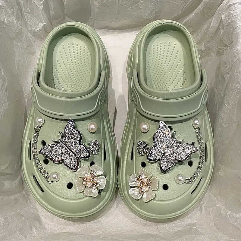 Clogs Platform Premium Donna con Decor Accessories – Slip-On Beach & Garden Estate 2026