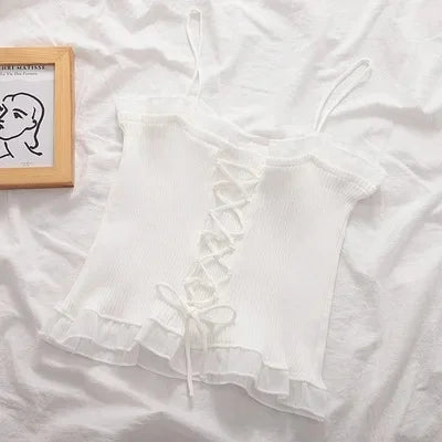 Tank Top Donna 2026 in Chiffon con Schiena Incrociata Plus Size Casual Chic - Lido nova 