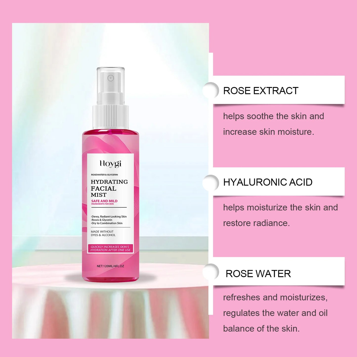 Spray Viso alla Rosa – Face Mist Idratante & Tonico Fresh (Unisex) | Lido Nova