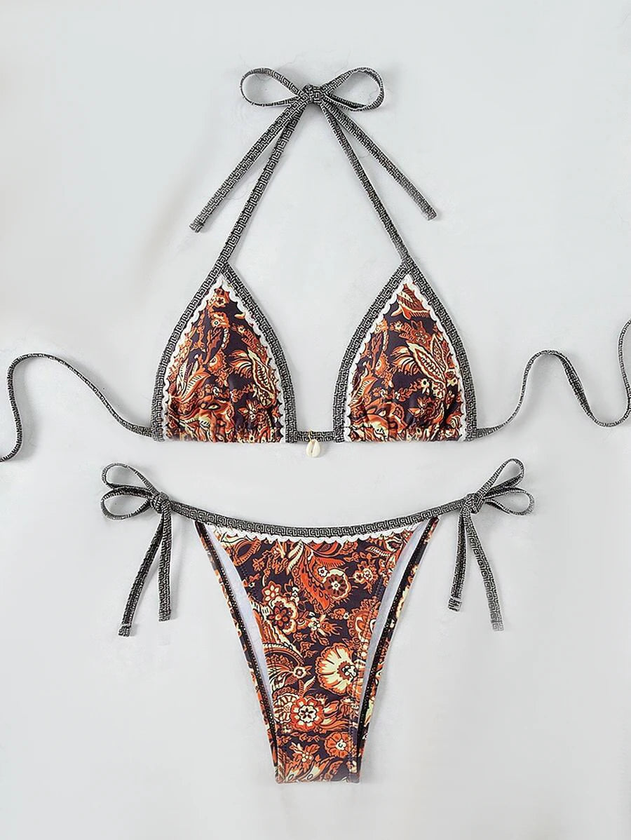 Bikini Donna 2026 a Triangolo con Laccetti Halter Due Pezzi Sexy da Mare - Lido nova 