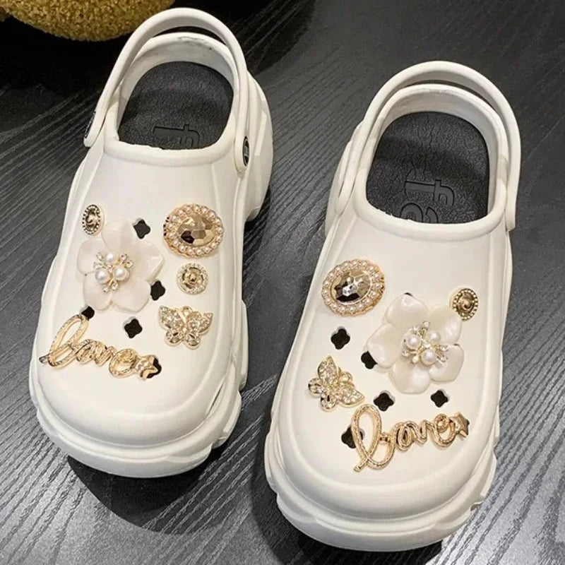 Clogs Platform Luxury Bling con Orsetto & Perle – Donna Estate 2026