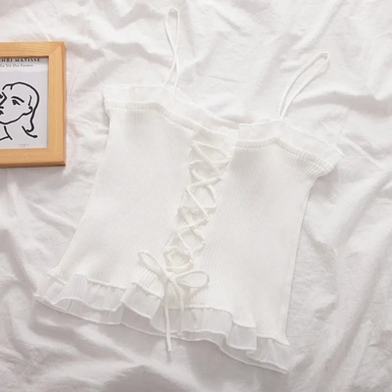 Tank Top Donna 2026 in Chiffon con Schiena Incrociata Plus Size Casual Chic - Lido nova 