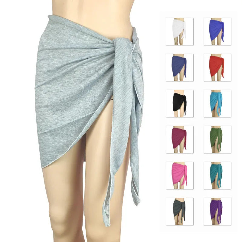 Pareo Gonna Donna 2026 Tinta Unita da Mare per Bikini e Costumi - Lido nova 