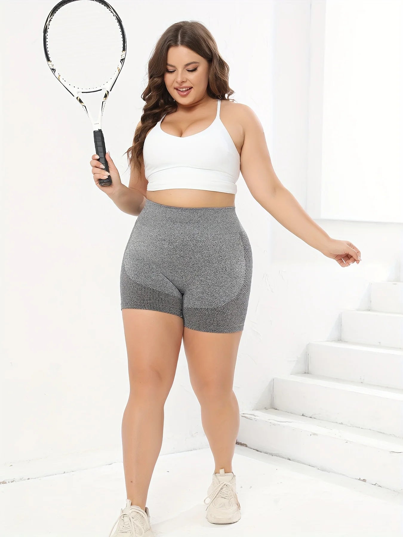 Shorts Fitness Donna 2026 Plus Size Seamless Vita Alta Effetto Lifting - Lido nova 