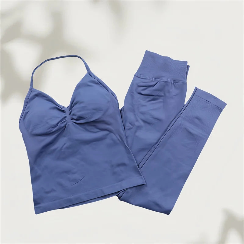 Set Yoga Donna 2026 Seamless con Tank Top Longline e Shorts Scrunch - Lido nova 