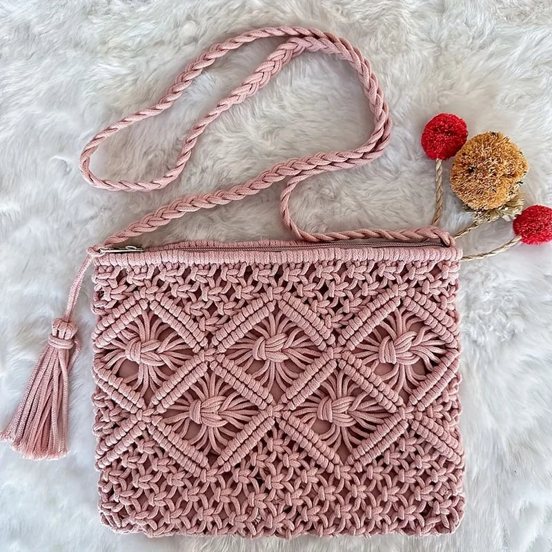 Borsa a Spalla Boho Chic in Cotone Intrecciato – Estate 2026