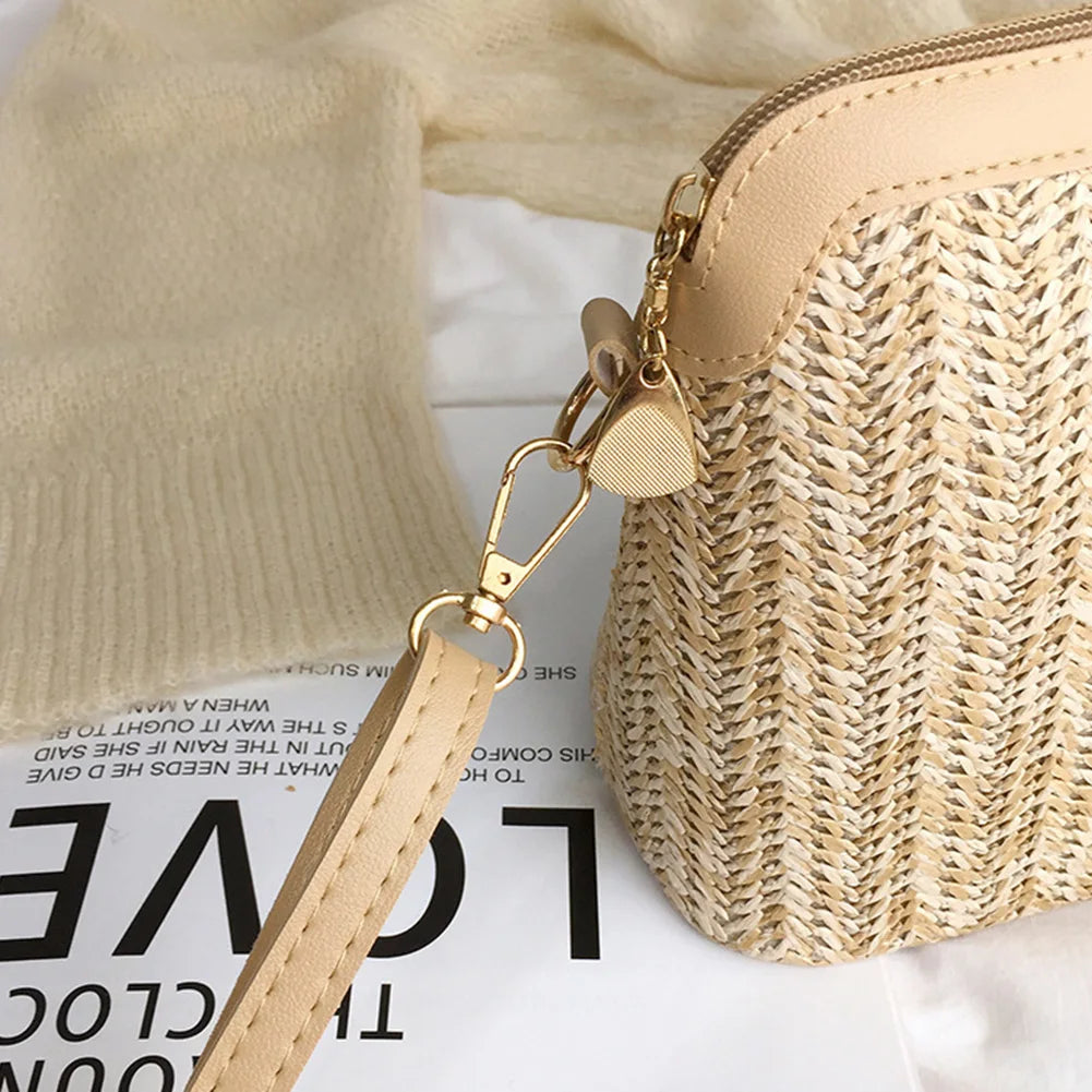Shell Straw Shoulder Bag – Korean Style Women Summer 2026