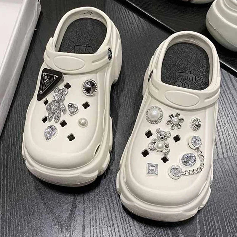 Clogs Platform Luxury Bling con Orsetto & Perle – Donna Estate 2026