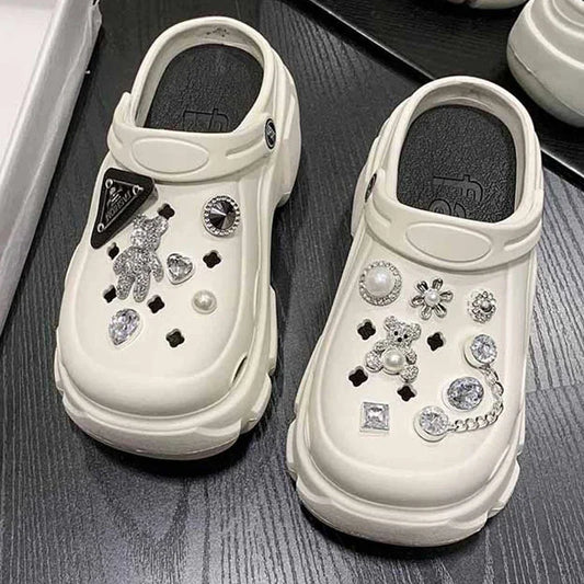 Clogs Platform Luxury Bling con Orsetto & Perle – Donna Estate 2026