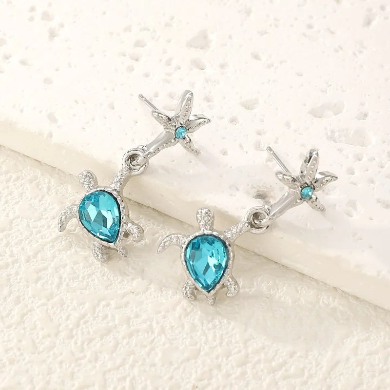 Orcchini Marine con Tartaruga & Stella Marina – Gemme Blu Donna Estate 2026