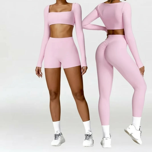 Set Yoga Donna 2026 2 Pezzi Asciugatura Rapida con Maglia Sportiva Manica Lunga - Lido nova 