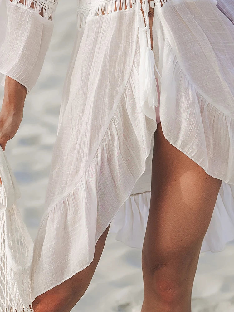 Copricostume Estivo Donna 2026 Kimono Crochet Boho Aperto - Lido nova 