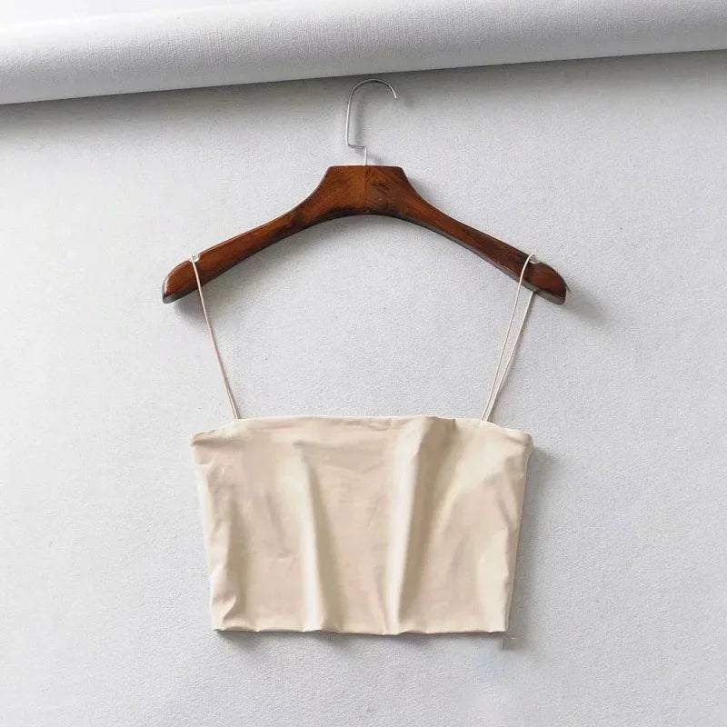 Crop Top Donna 2026 in Cotone Elasticizzato Senza Maniche Sexy Basic - Lido nova 