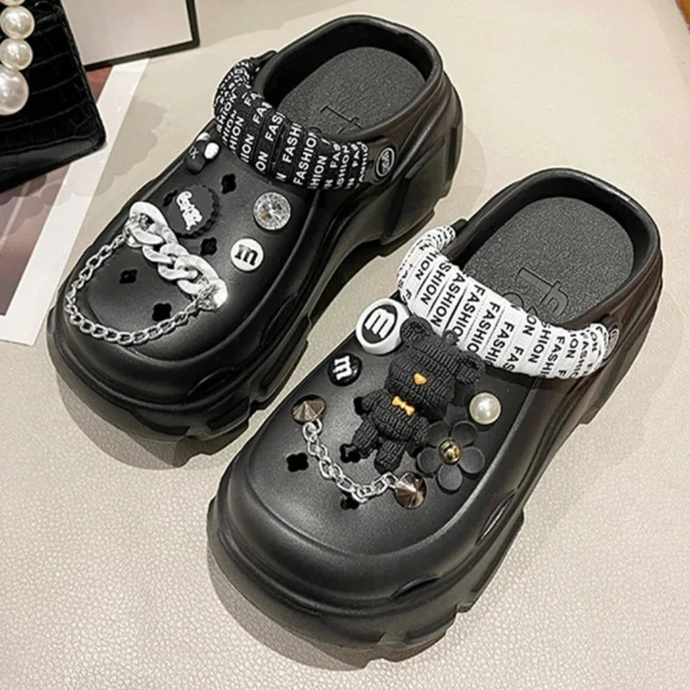 Clogs Platform Luxury Bling con Orsetto & Perle – Donna Estate 2026