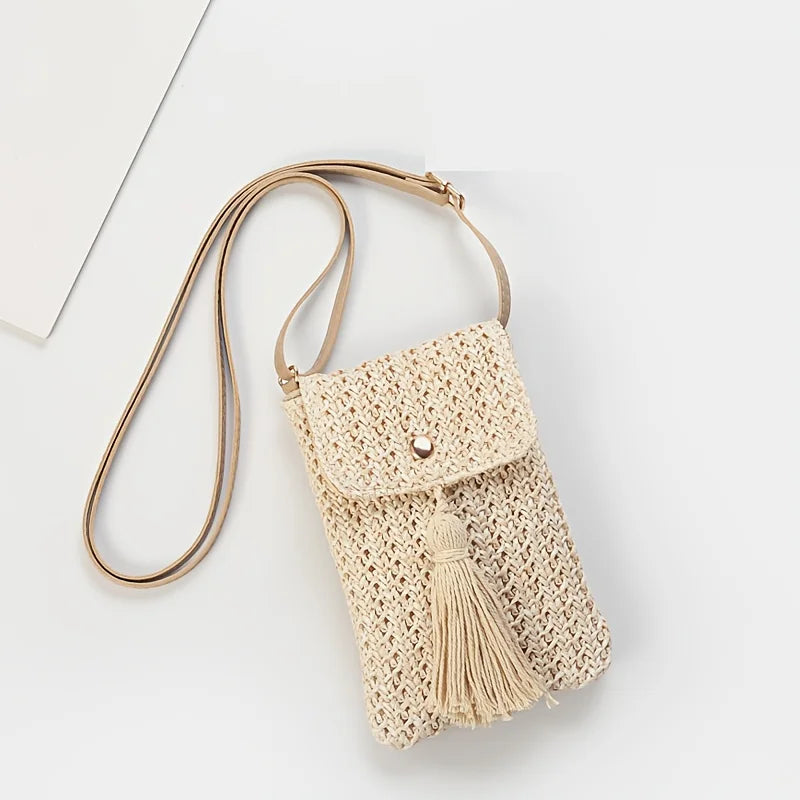 Mini Borsa in Paglia con Nappine – Crossbody Boho Donna Estate 2026