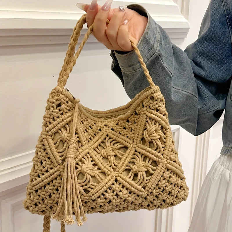 Borsa a Spalla Boho Chic in Cotone Intrecciato – Estate 2026