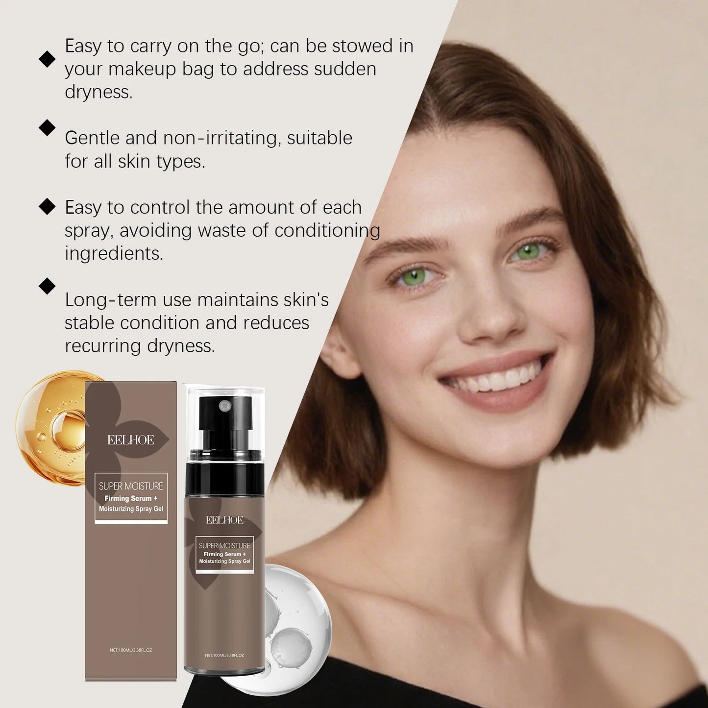 Spray Viso Idratante EELHOE 100ml – Mist Gentle & Effetto Fresh (Unisex) | Lido Nova