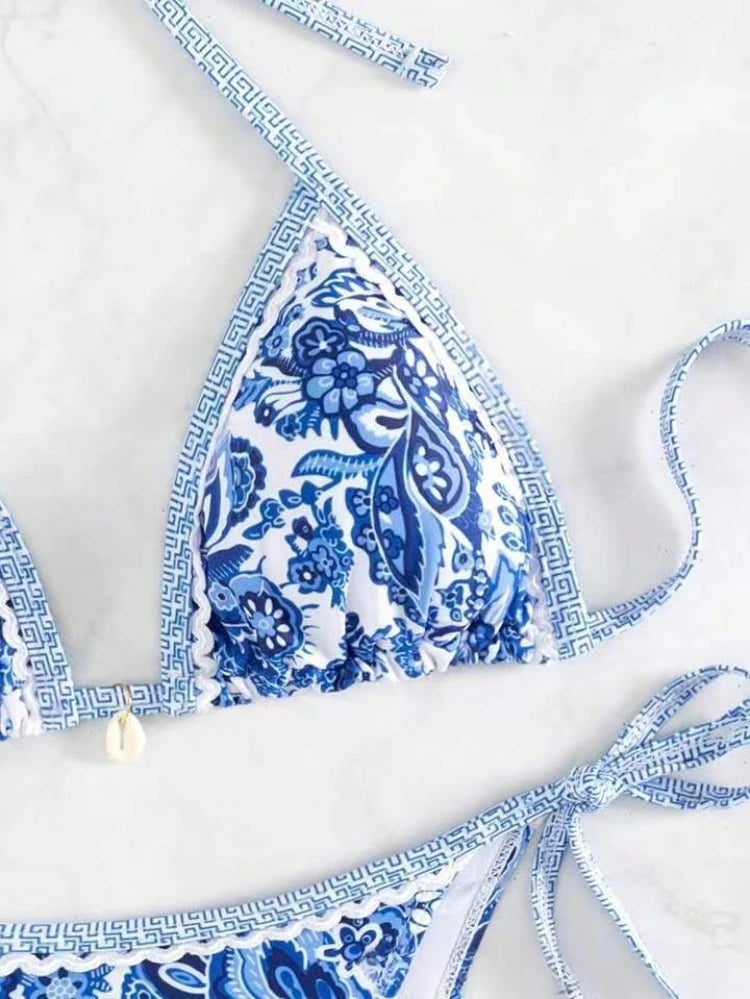 Bikini Donna 2026 a Triangolo con Halter e Laccetti Regolabili da Mare - Lido nova 