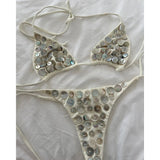 Micro Bikini Donna 2026 Push Up Sexy Due Pezzi Tinta Unita da Mare