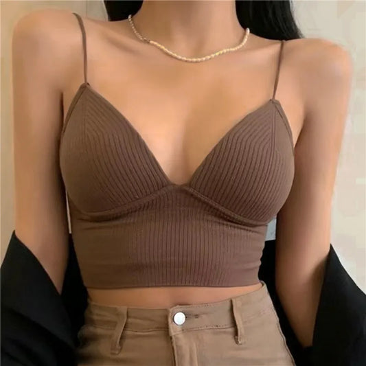Crop Top Estivo Donna 2026 a Costine con Coppe Push-Up - Lido nova 