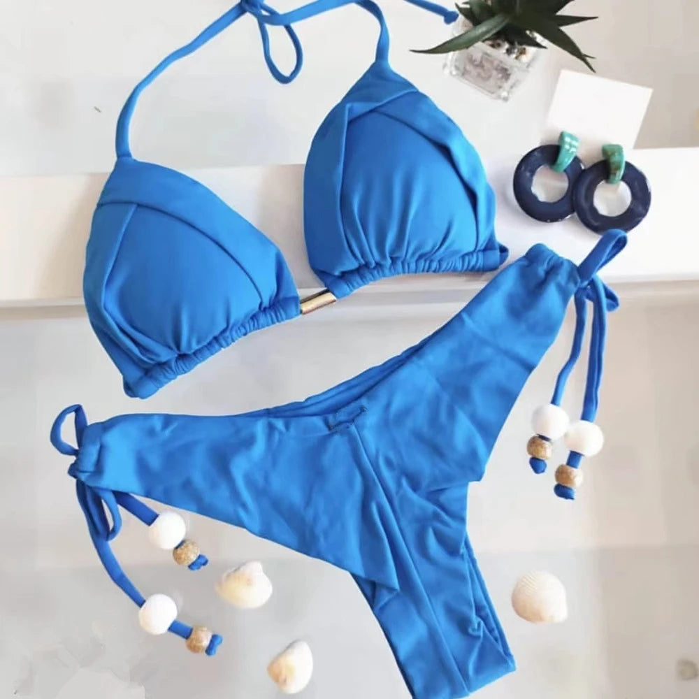 Bikini Donna 2026 Triangolo Push Up Brasiliano Multicolor Sexy da Mare - Lido nova 