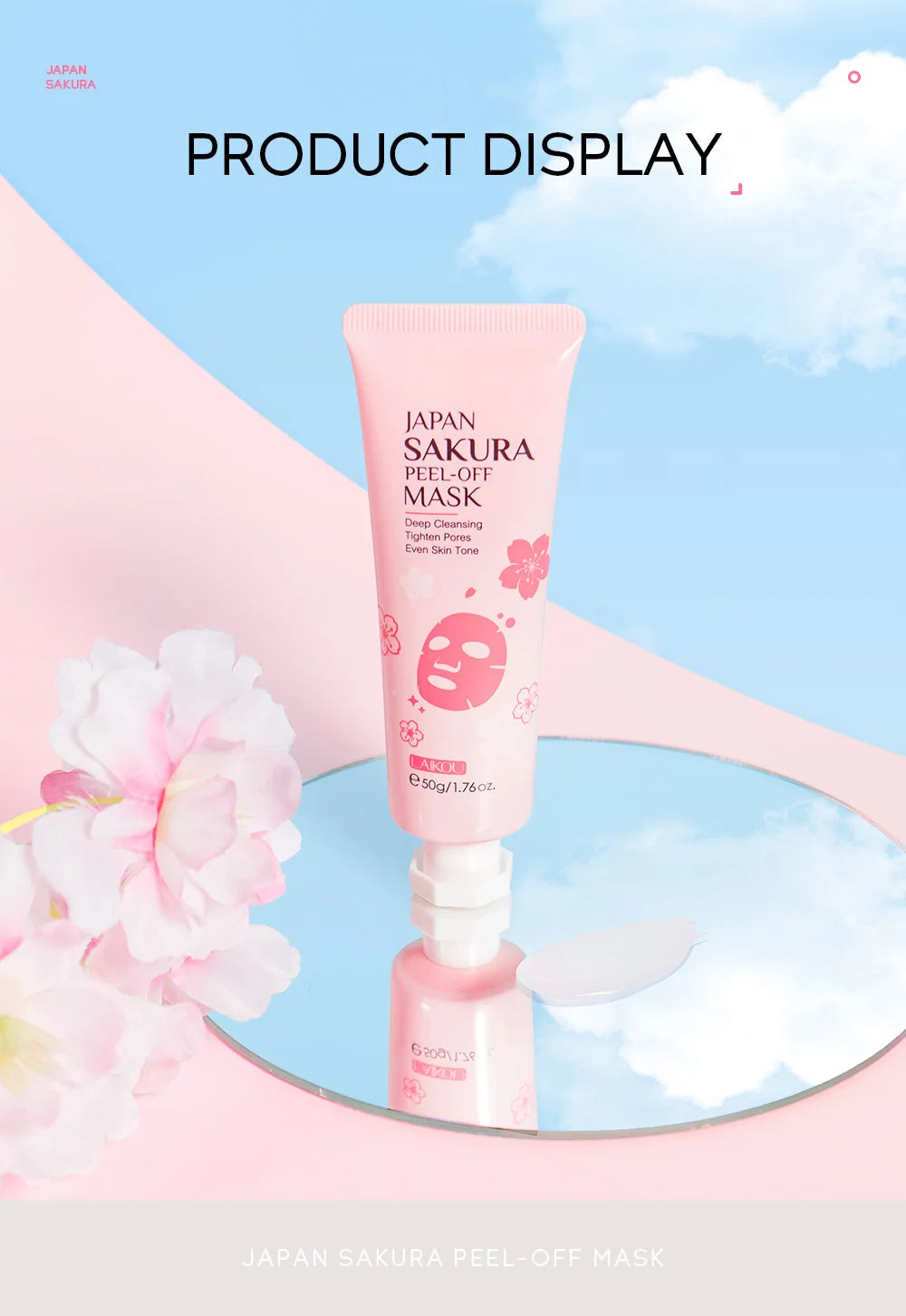 Maschera Peel-Off LAIKOU Sakura 24K Gold 1pz – Glow & Pori Clean Estate 2026 – Lido Nova