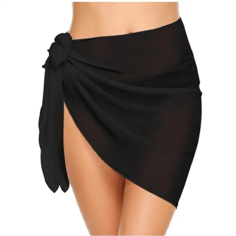 Pareo Estivo Donna 2026 Nero Sheer 50x180 cm Bikini Wrap Multiuso - Lido nova 