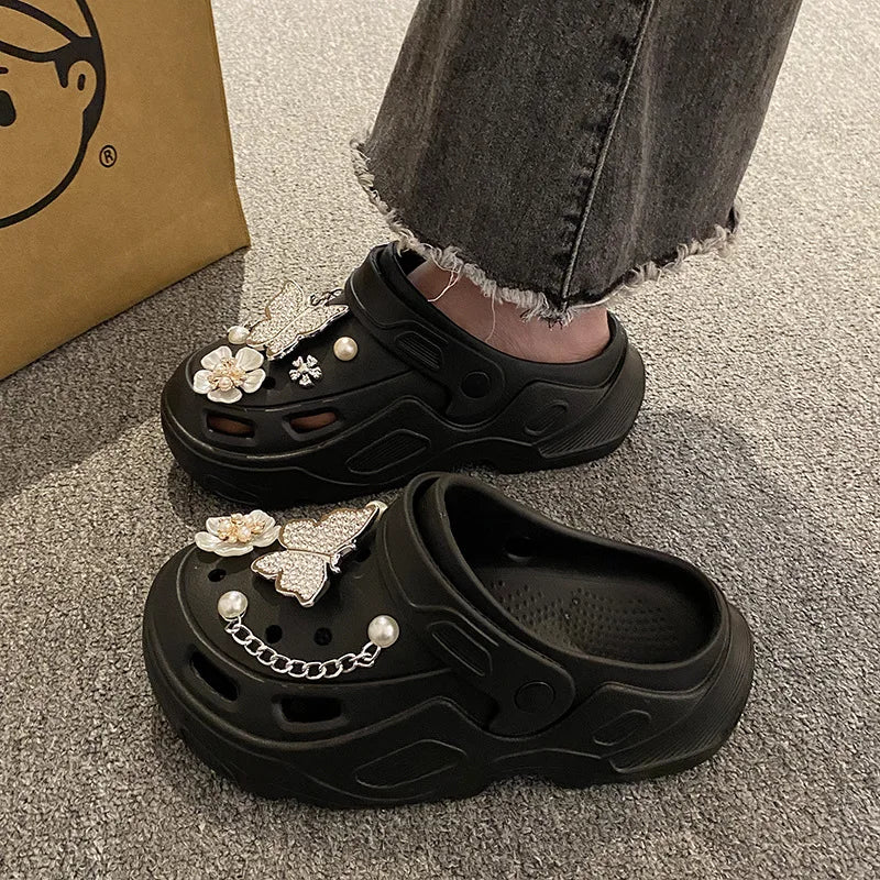 Clogs Platform Premium Donna con Decor Accessories – Slip-On Beach & Garden Estate 2026