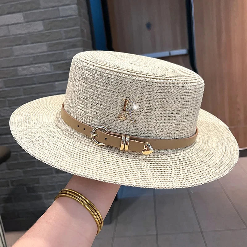 Straw Hat with Rhinestones – Vintage French Style Women's Summer 2026
