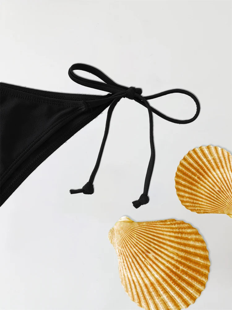 Bikini Donna 2026 a Triangolo con Lacci e Slip Thong Brasiliano Sexy - Lido nova 