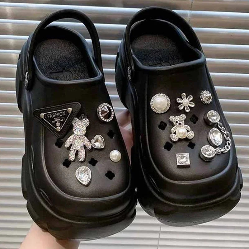 Clogs Platform Luxury Bling con Orsetto & Perle – Donna Estate 2026