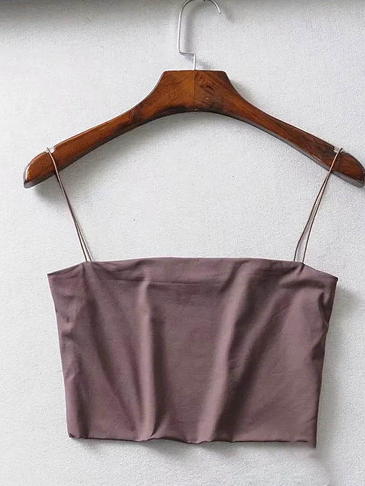 Crop Top Donna 2026 in Cotone Elasticizzato Senza Maniche Sexy Basic - Lido nova 