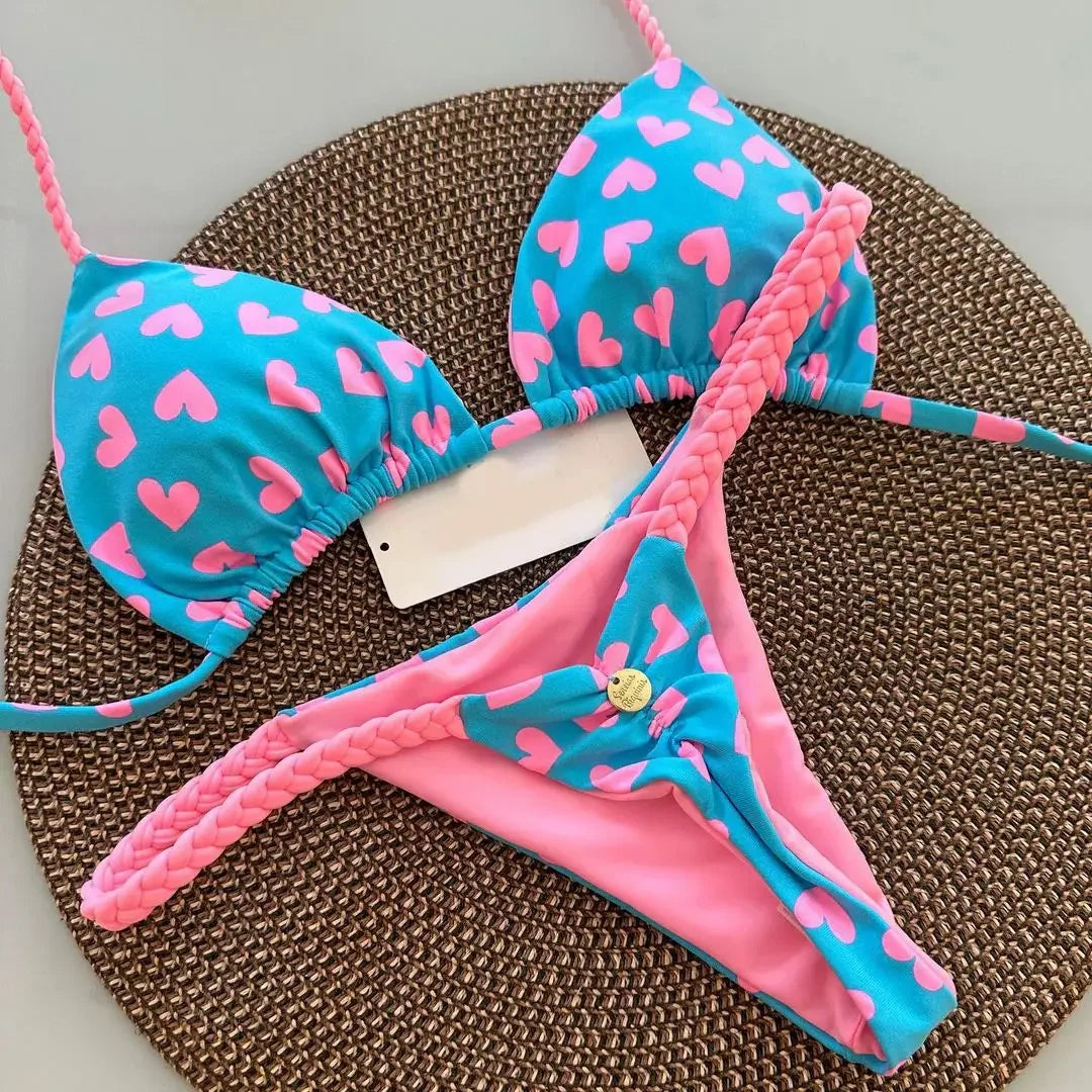 Bikini Donna 2026 Leopardato Sexy con Slip Thong per Mare e Vacanze - Lido nova 