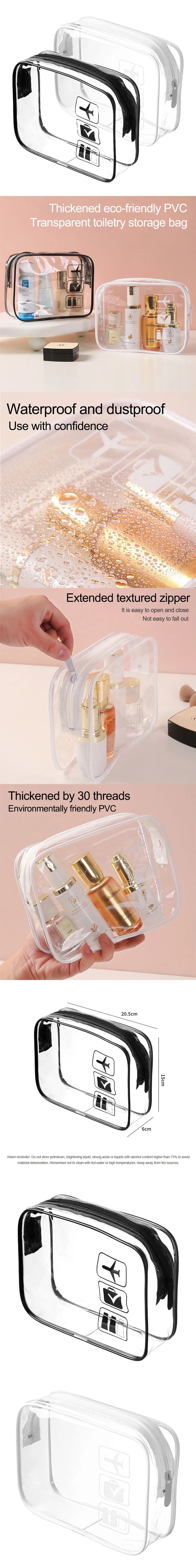 LidoNova Pochette Trasparente Impermeabile Trucco Ordinata 1 pz