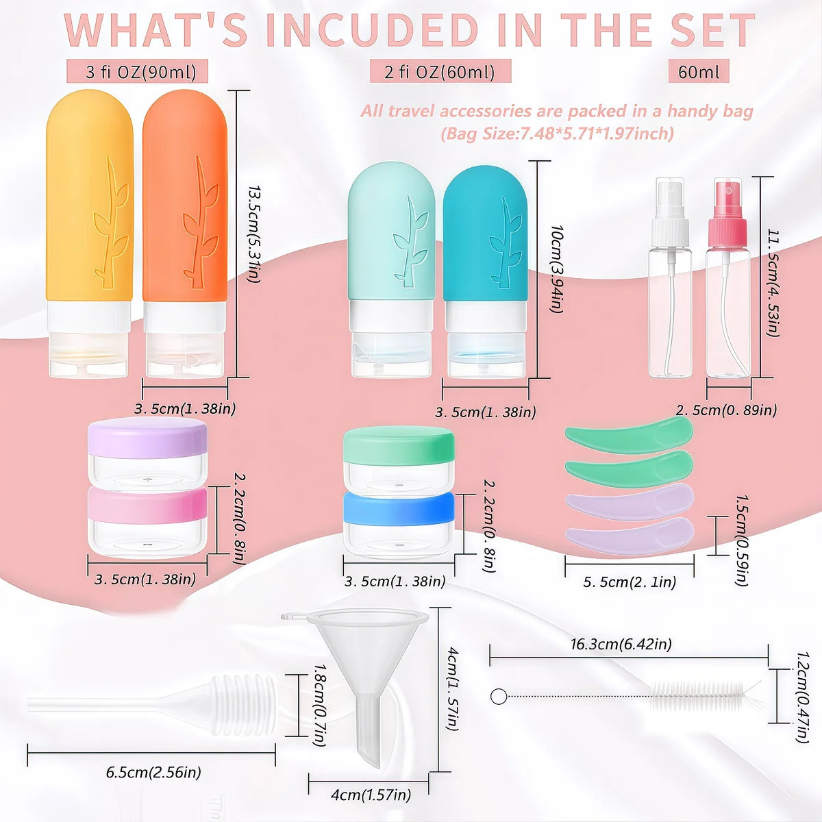 Kit Viaggio 17 Pezzi in Silicone TSA (1 set) – Anti-Perdita