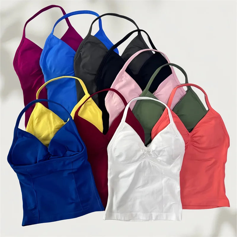 Set Yoga Donna 2026 Seamless con Tank Top Longline e Shorts Scrunch - Lido nova 