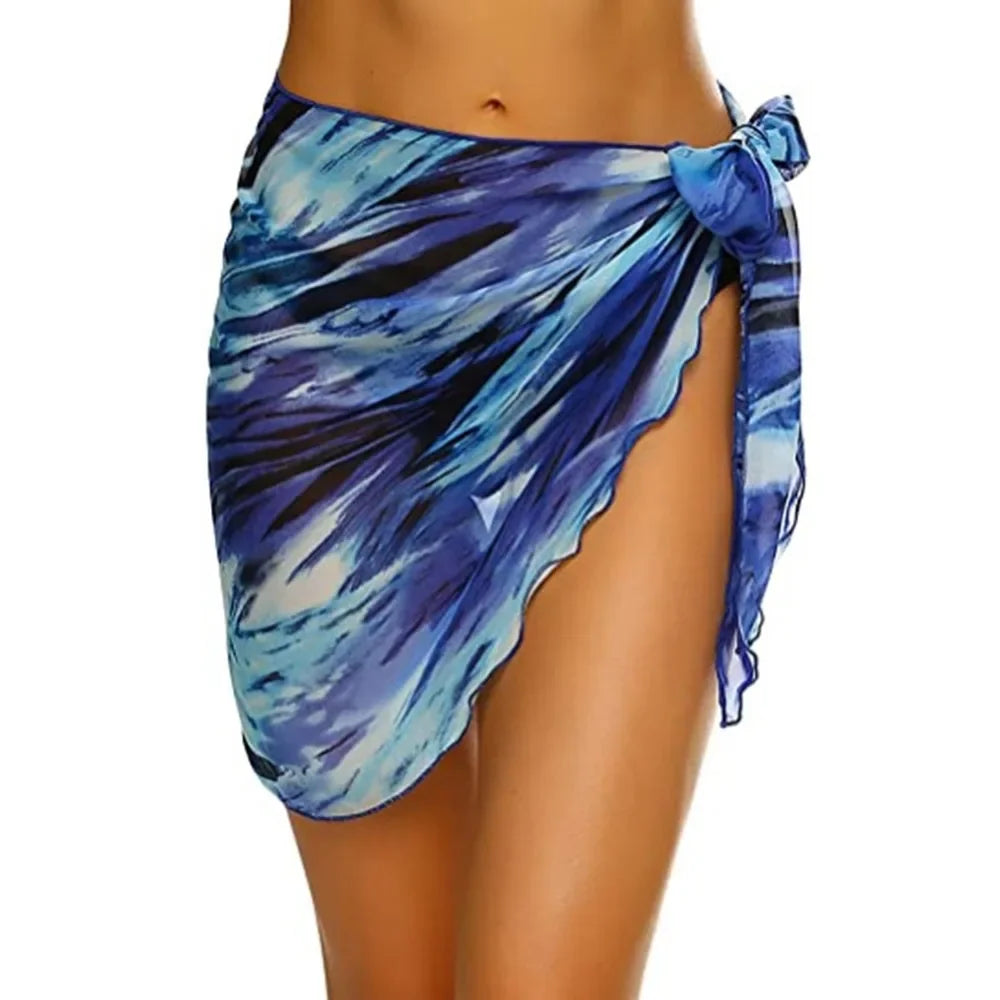 Sarong Corto Donna 2026 in Chiffon Trasparente Come Cover-Up per Bikini - Lido nova 
