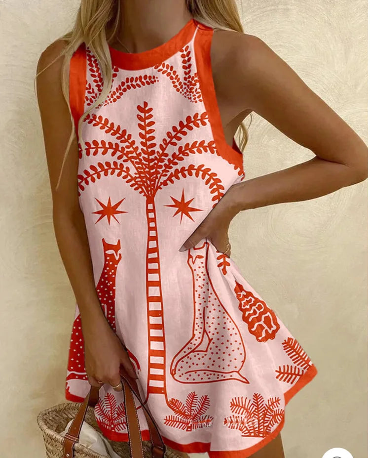 Lido nova women's summer mini dress, sleeveless with a lightweight boho print design.