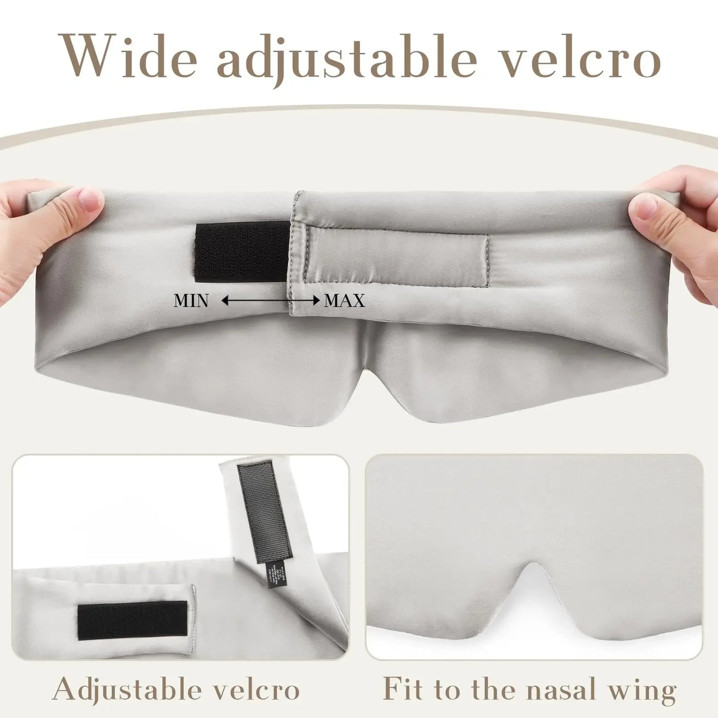 Mascherina Notte in Seta Mulberry Regolabile – Side Sleeper | 4 Colori – Lido Nova