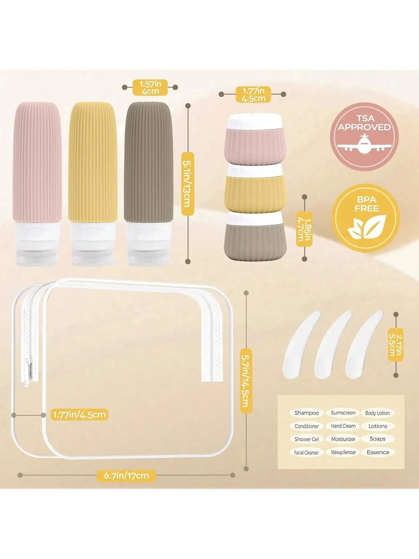 Travel Bottle Set 6 pz – Anti-Perdita (1 set)