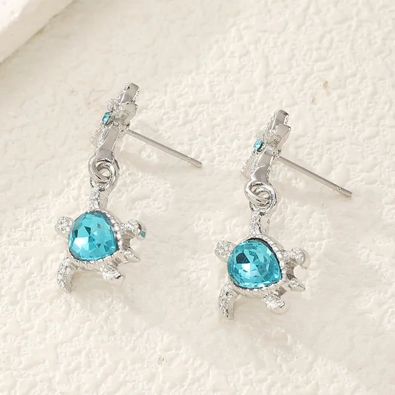 Orcchini Marine con Tartaruga & Stella Marina – Gemme Blu Donna Estate 2026