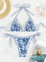 Bikini Donna 2026 a Triangolo con Halter e Laccetti Regolabili da Mare