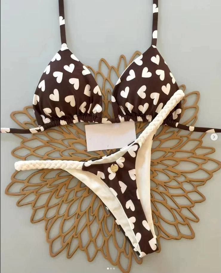 Bikini Donna 2026 Leopardato Sexy con Slip Thong per Mare e Vacanze - Lido nova 